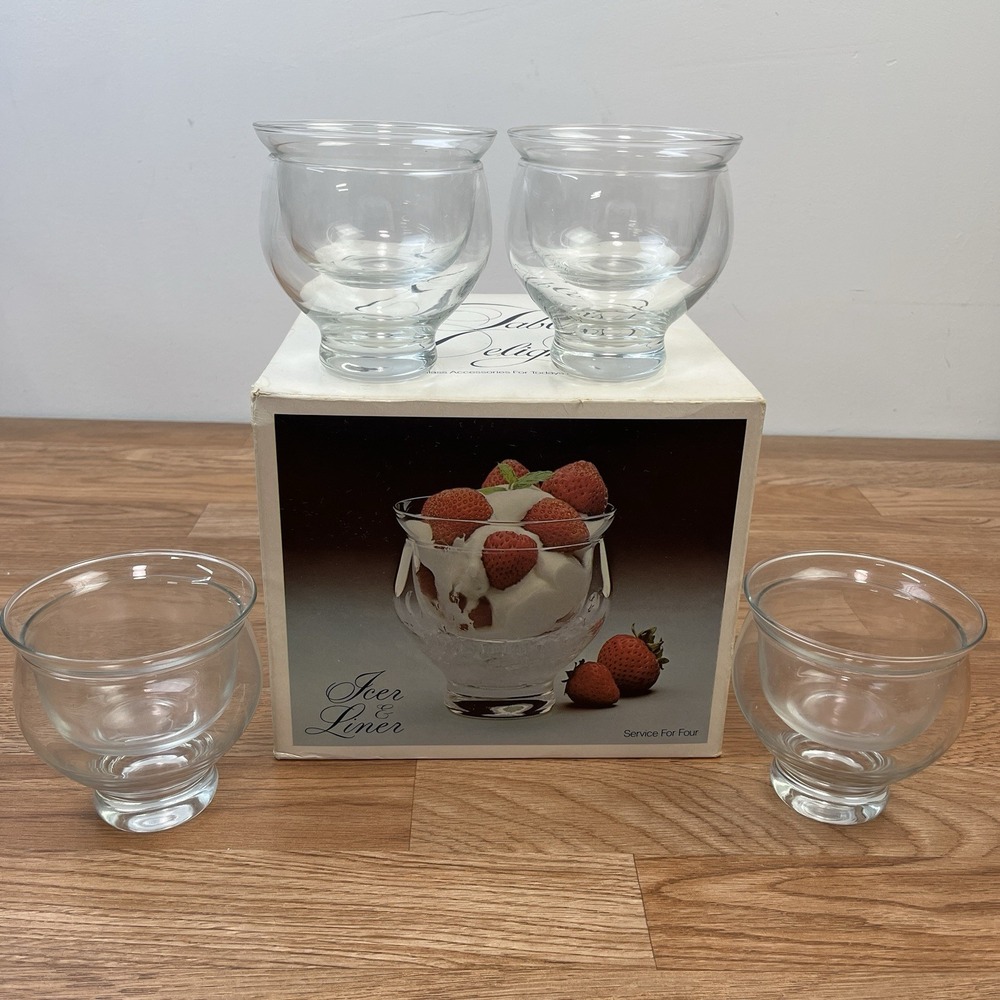 Vintage Colony Table Delights Cocktail Icer and Liner Cocktail‎ Dessert Glasses